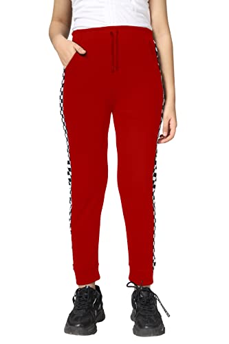 Image of KYDA KIDS Girls 100% Cotton Chess Print Track Pants | Elastic Waist Regular Fit | Soft Breathable Kids Casual Wear with Side Pockets Multicolor (Pack of 1)