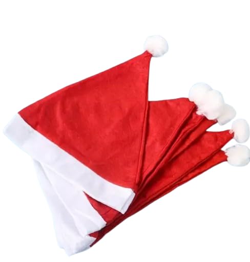 TRIPLC MOOLYAVAAN Products Products Santa Hat Christmas Hat Winter Cap Plush Hat for Unisex Adults Christmas New Year Xmas Caps (Only 18+ Adults) (Pack of 6) 1