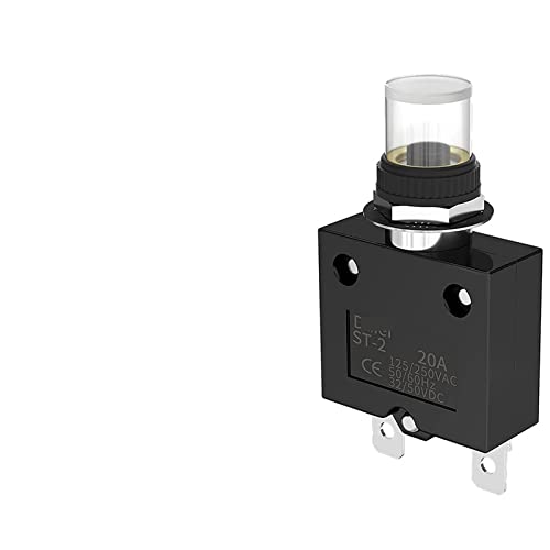 Disyuntor térmico para evitar apagones en RV interruptor de sobrecarga 20A con botón manual 2 uds