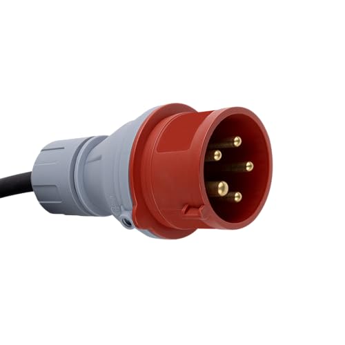 REV CEE Verlängerung - Verlängerungskabel 10m außen IP44 - Starkstromkabel, 11000W, 400V, schwarz