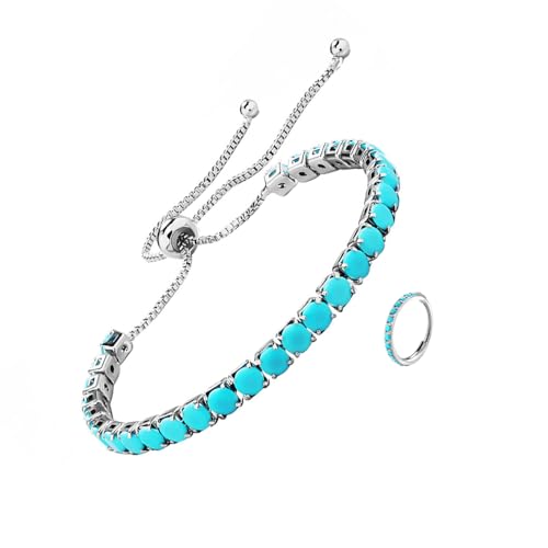 Turquoise Birthstone Bracelet for Women with Bonus Nose Rings