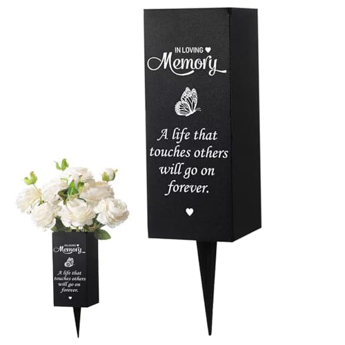 Supports de fleurs funéraires en forme de papillon en métal avec pique, vases commémoratifs impressionnants pour tombes, décorations de cimetière pour vos proches, amis funéraires