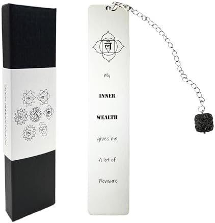 Unique Gifts for Women Thoughtful Book Lover Gift Chakra Affirmation Bookmarks with a Crystal Pendant for Mindfulness, Meditation & Yoga