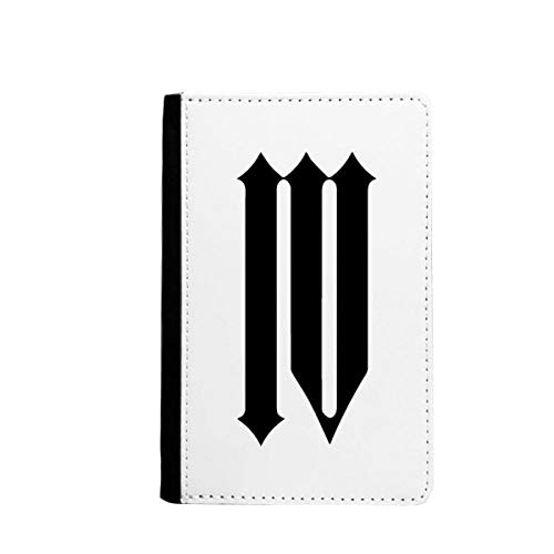 Porte-passeport classique chic motif chiffres romains quatre et silhouette noire