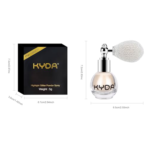 KYDA Spray para iluminador em pó, spray de alto brilho brilhante em pó spray para maquiagem para ros