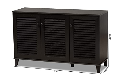 Baxton Studio Warren Shoe-Storage Cabinet, Espresso #TOP2