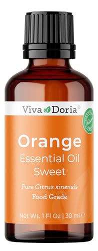 Viva Doria 100% Pure Sweet Orange Essential Oil, Undiluted, Food Grade, USA Orange Oil, 30 mL (1 Fl...