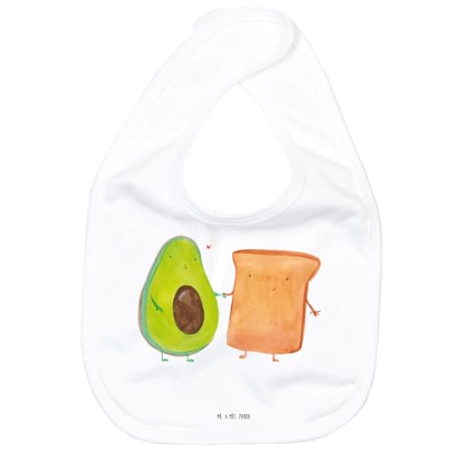 Mr. & Mrs. Panda Organic Babylätzchen Avocado Toast - Geschenk, Babylätzchen Neutral, Toastbrot, Verlobt, Gesund, Liebespaar, Babylätzchen Für