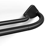 TRAROD Double Curtain Pole 98 to 160 cm, 19 mm Blackout Extendable Curtain Pole with Innovative Snap-Fit Finials, Decorative Drapery Rod for Windows (Window Size: 58-140 cm)