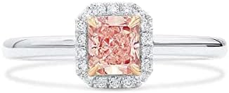 GIA Certified 0.66 Carat Radiant Fancy Light Pink Color Diamond S...