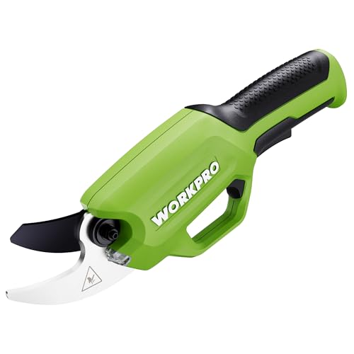 WORKPRO Sécateur Électrique 7,2 V, Professionnel Secateur Electrique avec Lames en SK5, Batterie 2000 mAh, Diamètre de Coupe de 19 mm pour Jardins, Branches...