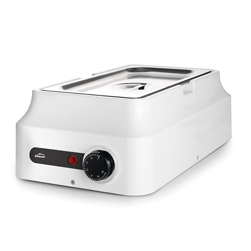 Lacor - 69618 - Bain-Marie à Chocolat, Blanc, 3,8 L, Acier Inoxydable 18/10, 80W, Thermostat...
