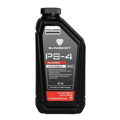 PS-4 Full Synthetic Oil 5W-50 1qt Bottle 2884536 Polaris Slingshot 4-Cycle Engine Oil