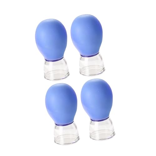 JAYIOLA Juego de 4 Ventosas Faciales, Juego de Terapia con Ventosas, Succión Al Vacío, Fácil de Transportar, para Masaje Corporal, Espalda, Muslos, Brazos Y P, Azul