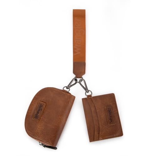 Image of Wrangler KeyChain Wallet Wristlet Wallets for Women Dual Pouch Wristlet with Zipper Womens Credit Card Holder Wallet