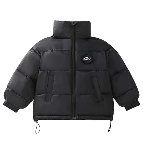 ダウンジャケット キッズ 男の子 女の子 保温 防寒 防風 ダウンコート アウトドア 暖かい 中綿ジャケット ベビー 冬 アウター 赤ちゃん 上着 子ども あったか 防寒着 小学生 通学 旅行 お出かけ 厚手 冬服(ブラック,130)