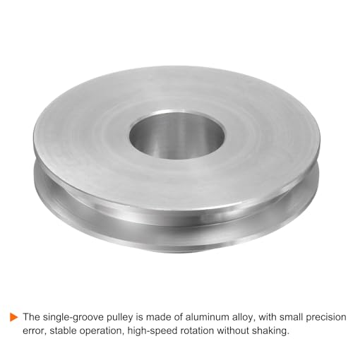 sourcing map Einzelrillen Riemenscheibe Keilriemenscheibe 20mm feste Bohrung 60mm Außendurchmesser Aluminiumlegierung mit Sechskantschlüssel für Bohrmaschine 6mm PU-Rundriemen