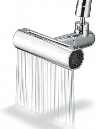 Faucet Aerator Adapter, 4 Water Flow Modes, Built-In Aerator, Chrome Finish, 2.2 GPM, Tool-Free Installation