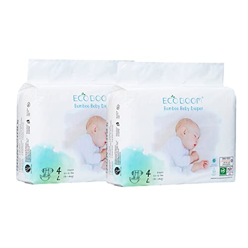 ECO BY MAMI - Pack 2 bolsas Pañal Ecológico Eco Boom. 70% Biodegradable, Hipoalergénico, Talla L (2 x 30 ud). BAMBÚ 100%