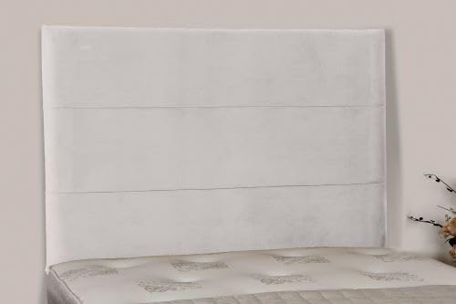 36 INCH HEIGHT PORTLAND HEADBOARD IN PLUSH VELVET FABRIC (Cream, Small Double)