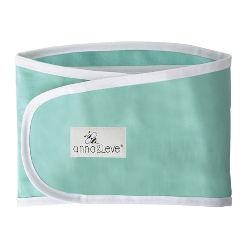 Anna & Eve® Baby Swaddle Strap for Newborns and Infants - 100% Cotton, No Overheating - The Original Arms Only - Adjustable Large Size Swaddle, Fits Chest 16" to 20.5" - Aqua