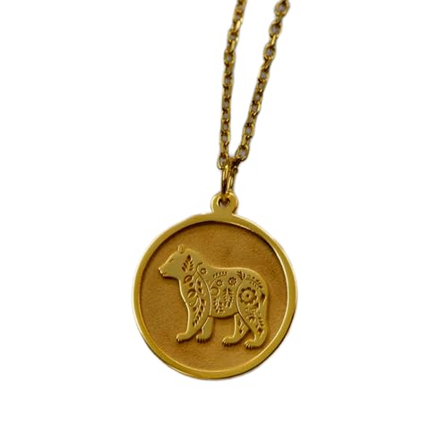 Collier pendentif pièce gravée ours pour sublimer votre style quotidien