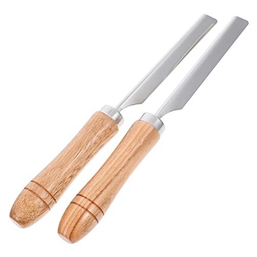 BRIGHTFUFU Pig Hair Scraper Tool Holder 2pcs Razor Blade Clamps Wood Stainless Steel Home Kitchen Tool