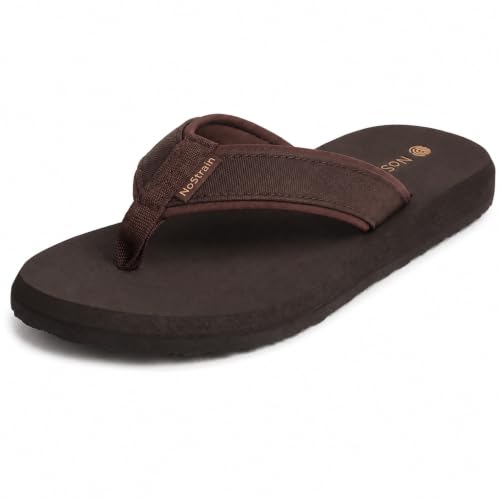 Image of NoStrain Men's Canvas Slippers, Flip Flops & Chappal - Angular Fit