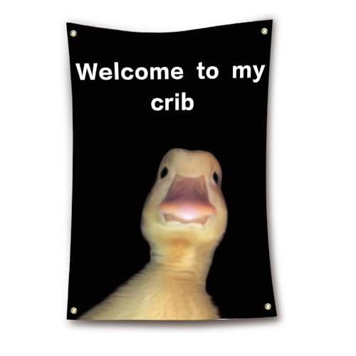 Lyeedoom Funny Duck Tapestry Welcome to My Crib - 2x3 Feet Humorous Poster