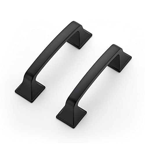 Ravinte Matte Black Square Foot Arch Cabinet Pulls 3 Inch 30 Pack
