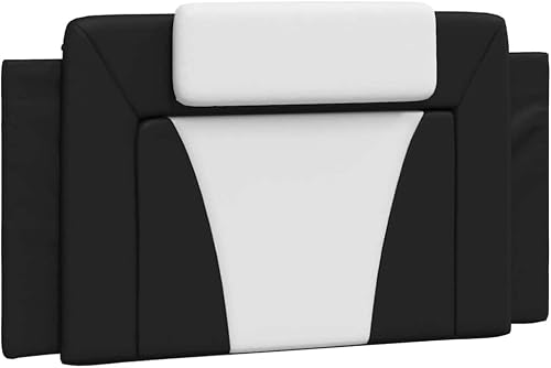 vidaXL Kopfteil-Kissen Viana Schwarz und Weiß 100 cm Kunstleder