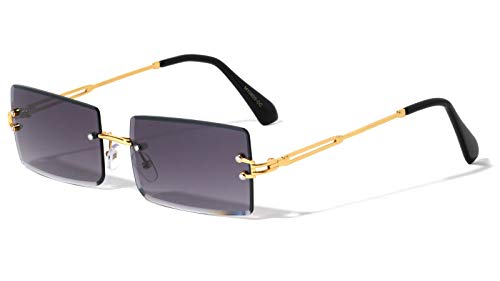 Dweebzilla Pristine Slim Rimless Rectangular Luxury Aviator Sunglasses