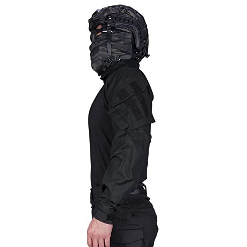 IDOGEAR Men G3 Combat Shirt with Elbow Pads Rapid Assault Long Sleeve Shirt Tactical Military Airsoft Clothing (Black, Small) - Thumbnail 3