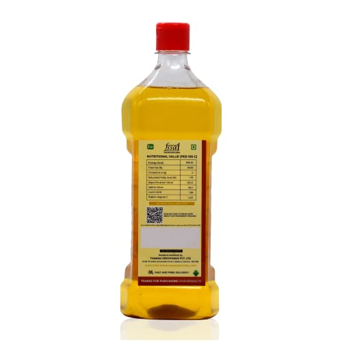 Image of Thanjai Natural Groundnut Oil Virgin Unrefined Wooden Cold Pressed Natural Peanut Oil for Cooking- Heart Health + Cholesterol Free + No Preservatives (1L Groundnut + 1L Gingelly Oil)