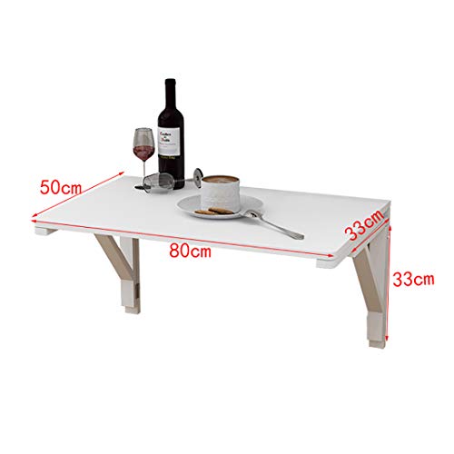 Bureau mural pliable en bois massif gain de place pour ordinateur - 4