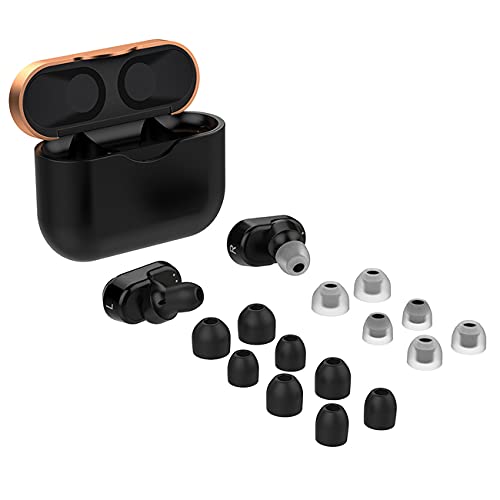 Ear Tips for WF-1000XM3, 7 Pairs Soft Silicon Ear Tips Compatible with Sony WF-1000XM3 Wireless Noise Cancelling Headphones (Black)