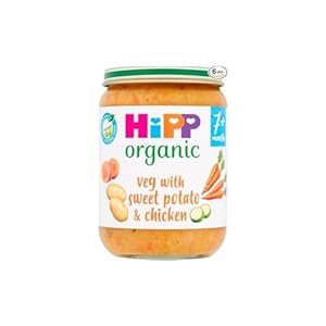 HiPP Organic Veg with Sweet Potato & Chicken Baby Food Jar 7+ Months 190g (Pack of 6)