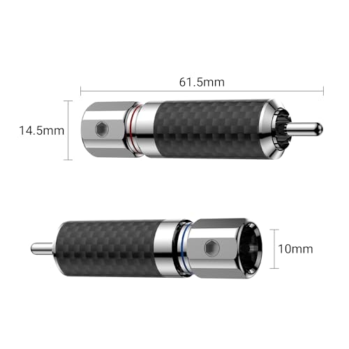 Tertullus 4 Pcs Hifi Rca Plug Carbon Fiber rhodium plated Rca Jack Cable Connector Adapter Audiophile Locking RCA Connector solderless - Image 4