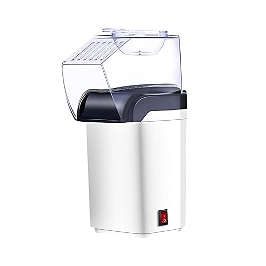 YQYMX Popcornmaskin, varmluft popcorn Maker maskin för hemmet, popcorn utan fett och olja, avtagbart lock Popcorn Popper-White