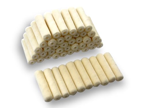 Pack 50 manchons mini rouleaux pattes de lapin laqueur | Velours 100 mm | Peinture plinthes...