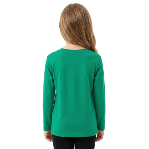 Image of Girls Cotton Long Sleeve Shirts Kids T Shirts Lightweight Breathable Casual Classic Tee Top for Children Age 3-14 Years