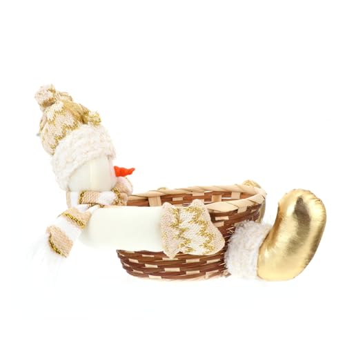 Beatifufu Elegant Christmas Snowman Candy Basket Storage Box Hook for Christmas Decorations
