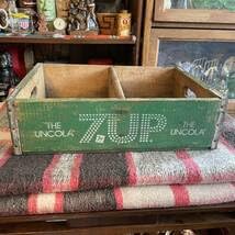 Amazon.co.jp: OLD 70s 緑7upアメリカアンティーク木箱ウッド