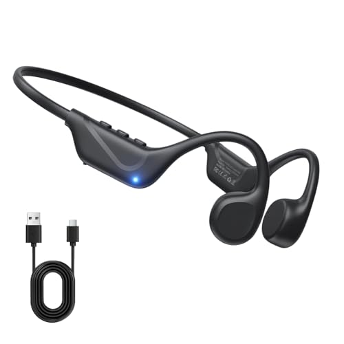 XIHXWL Bone Conduction Headphones Bluetooth 5.4, Open Ear Wireless Headphones with Mic, IPX5 Waterproof Sport Earphones for Running, Cycling, Hiking, Gym Workout