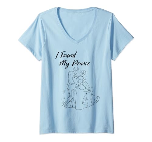 T-shirt col V Disney Cendrillon style line art parfait pour une journée magique