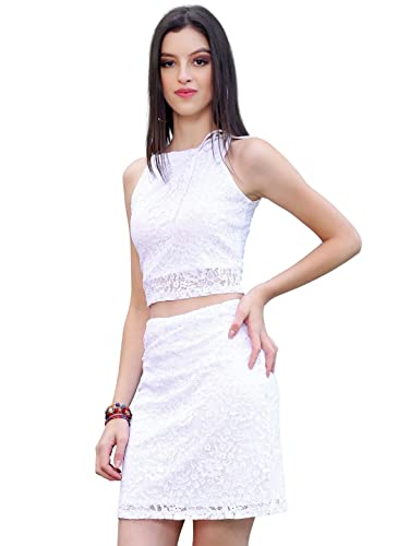 Image of Sera Self Design Shoulder Straps Sleeveless Top Skirt Co-Ord Set