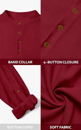 Image of Men's Solid Cotton Blend Regular Fit Mandarin /Chinese Collor Short Kurta for Men