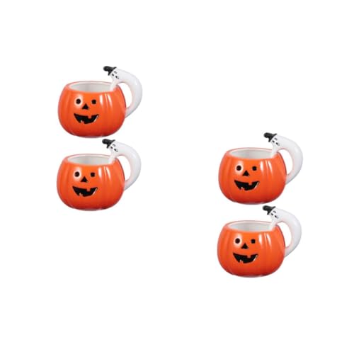 Cabilock 2 Juegos Taza De Calabaza Halloween Pumpkin Mug Halloween Otoño Tazas Vasos De Halloween Doble Gres Tazas De Cerámica De Halloween Vajilla De Cerámica 2 Piezas * 2