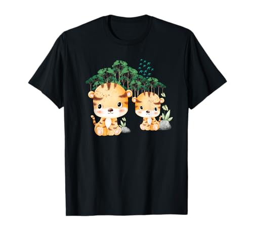 Selva Animal Wildlife Safari Theme Bosque Animal Salvaje Tigre Camiseta