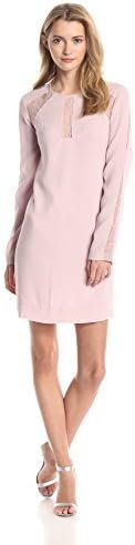 BCBGMAXAZRIA Women's Payten Long-Sleeve Sheath Dress with Lace Inserts